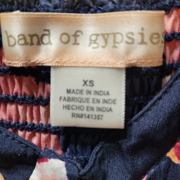 Band of Gypsies Women's Size XS Boho Floral Mini Sundress Corset Bodice Pockets - Picture 7 of 10